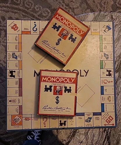 1936 Monopoly Vtg Boardgame Parker Bros with Board & All Properties and Pieces