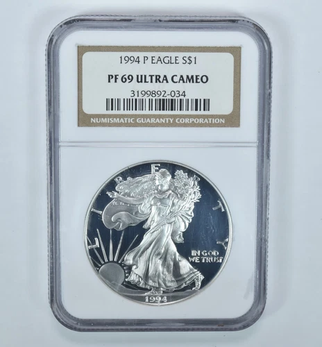 1994-P American Silver Eagle PF69 UCAM NGC Brown Label *0893