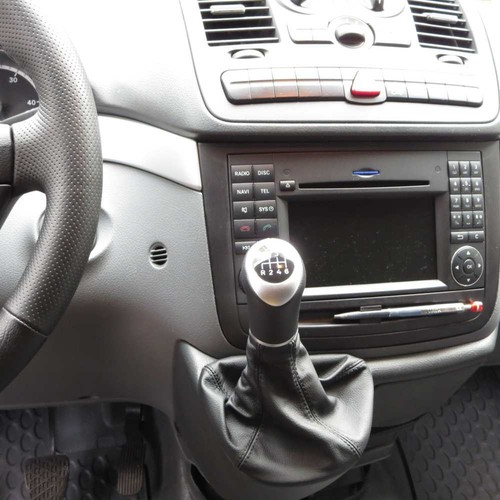Shift gear knob gaiter leather for Mercedes W639 Vito Viano stitch silver B66 - Picture 6 of 12