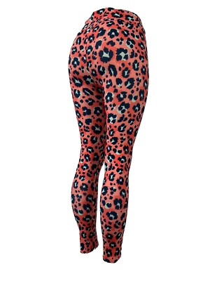 Leopard Print Shades Of Coral & Blues Leggings One Size Curvy Diva