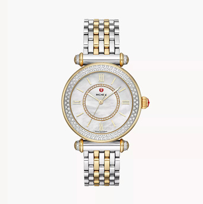 New Michele Caber Diamond 18k Gold/silver Bracelet Watch  display picture 3