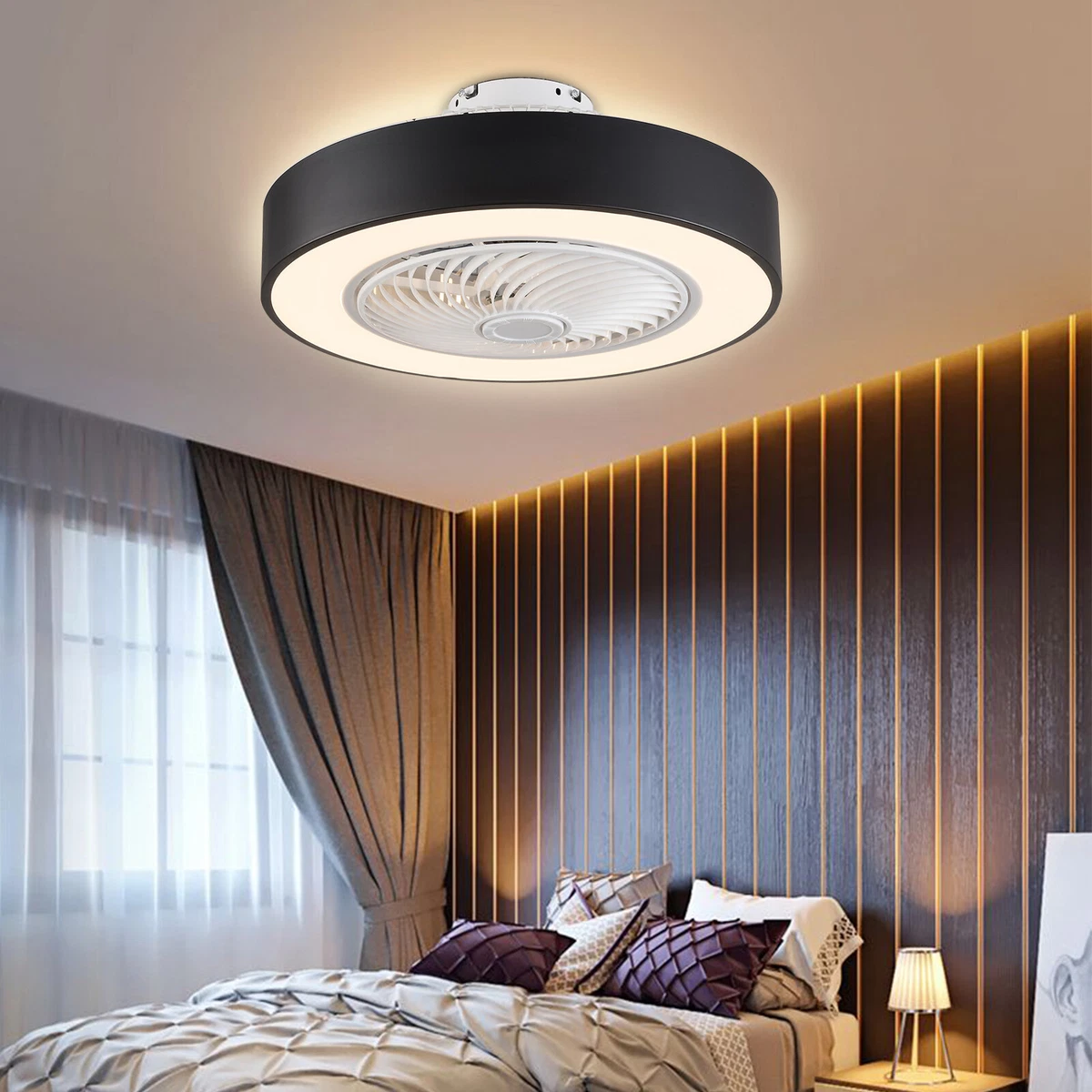 Round Flush Mount Led Low Profile Fan