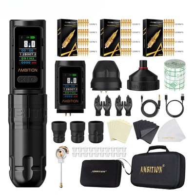 Wireless Tattoo Machine Straight Rod Stroke 4.0mm Color Screen Billing Coreless