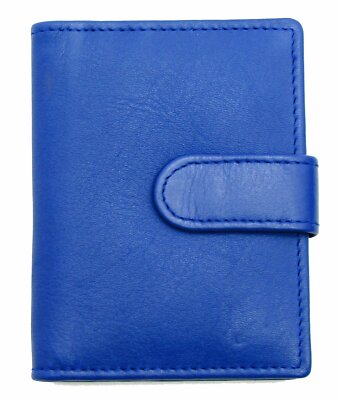 RAS Mens Womens Small Leather 24 Credit Cardholder With Popper Button Fastening 