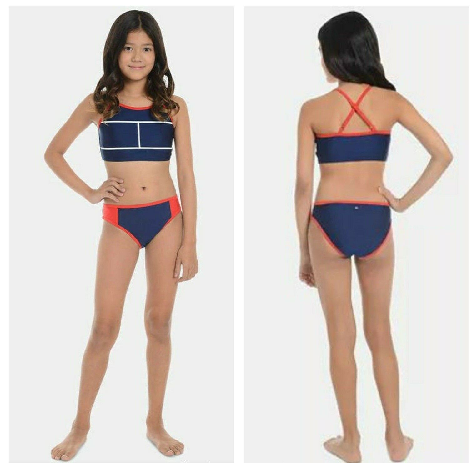  Tommy Hilfiger Girls' Two-Piece Bikini Swimsuit Set, UPF 50+  Sun Protection, Quick-Dry Bathing Suit : Clothing, Shoes & Jewelry