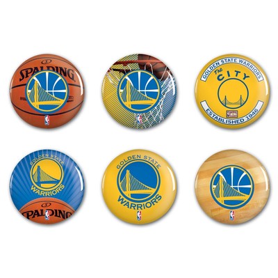 NBA Golden State Warriors 2'' Button 6 Pack Basketball