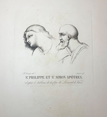 antique chalcographie du louvre museum Saint Phillippe De Vinci engraving print
