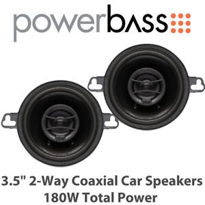 Set of 2 Powerbass S-3502 3.5 Coaxial OEM Speakers S3502 