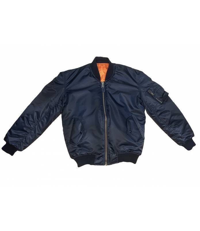 Chaqueta Bomber Negra Unisex Reversible tipo Aviador BOMBERDW