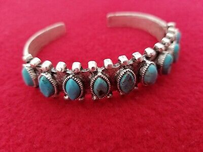NATURAL STONE "C" CUFF TURQUOISE BRACELET   *NWT*