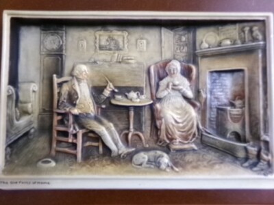 Vintage Ivorex Arthur Osborne 1932 wall hanging picture ''The Old Folks at Home''