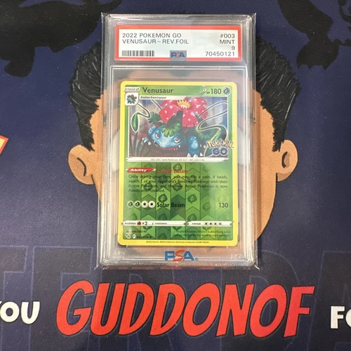 PSA 9 MINT 2022 Pokemon Go VENUSAUR #003 Reverse Holo Foil Rare