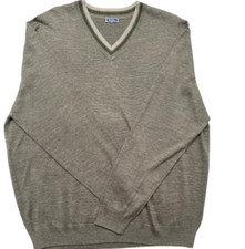 SWEATER -XXL- GRAY L/S WOOL MEN'S