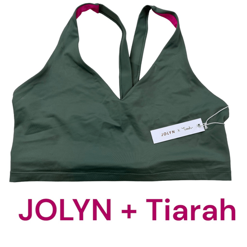 Jolyn + Tiarah Women's Racerback Full Coverage Swimwear Top Green Pink XL NWT