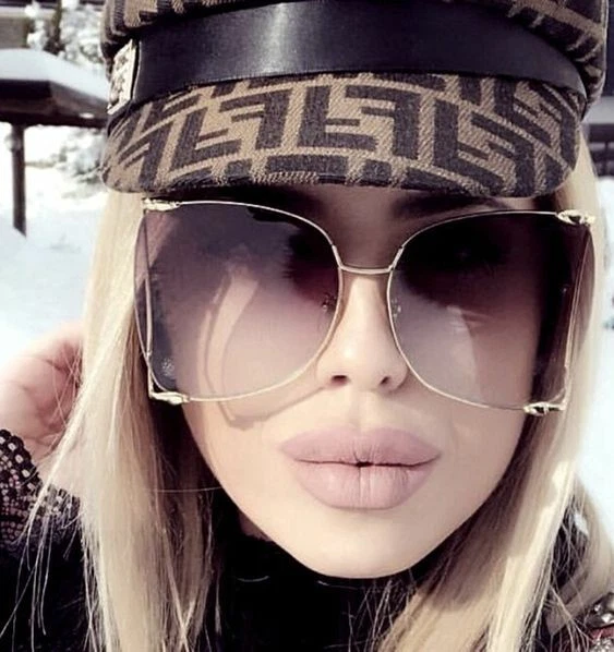 Gafas de sol grandes XXL "JENNER" DE GRAN TAMAÑO de metal degradado para mujer gafas de sol sombras Foto 2 de 4