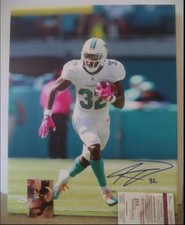 KENYAN DRAKE MIAMI DOLPHINS SIGNED 16X20 CANVAS MOUNTED JSA WP767917