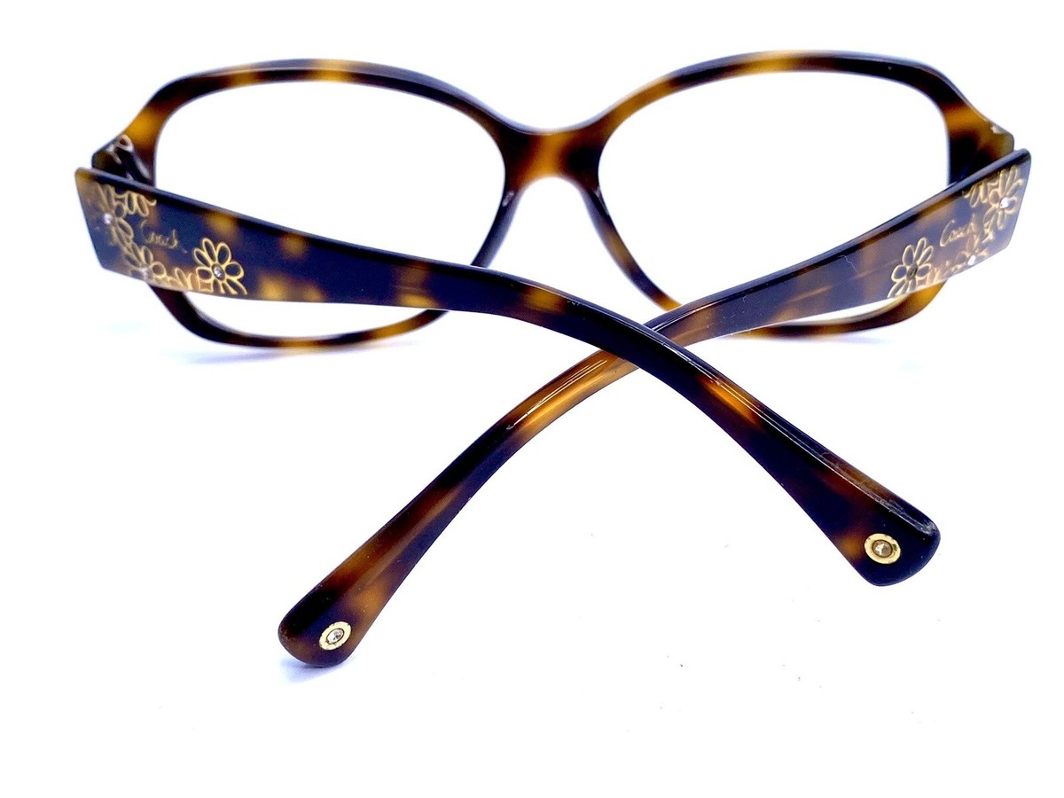 Coach HC8054 Tortoise Brown Sunglasses 5040/13 57-15-135 Floral Crystal Arms E2 Coach Sunglasses Frame HC8011B 5040/13 Women main image 3