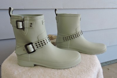 hunter refined stud waterproof biker boot