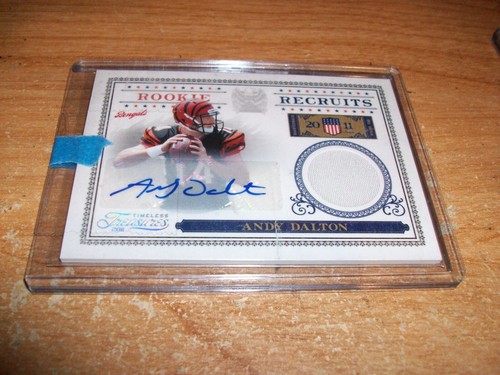 2011 Panini Treasures NFL Football Andy Dalton Rookie Jersey Auto Card /100 - Picture 2 of 3