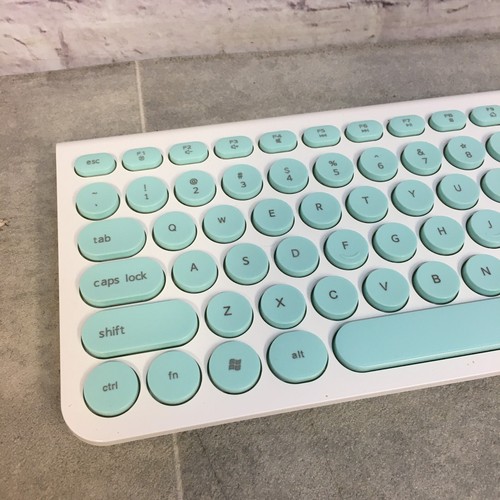 AJAZZ AK325i Blue And White Wireless Keyboard + Mouse - Retro Round Typewriter - Picture 5 of 7