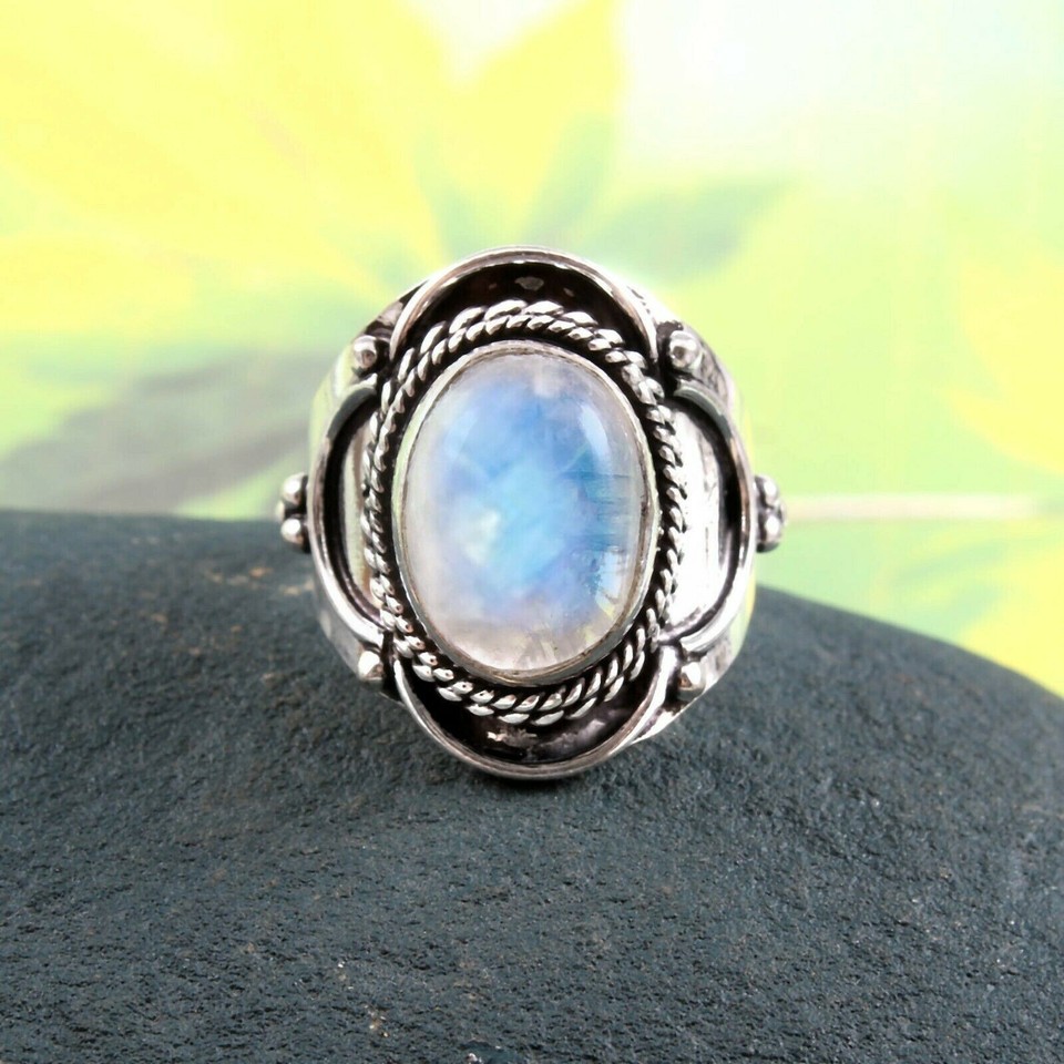 Anello con fasi lunari in argento sterling, taglia US 5 6 7 Anello con fasi lunari in argento sterling, taglia US 5 6 7