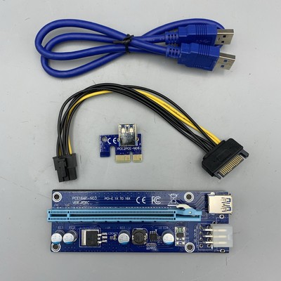 NEW!! [LOT of 6] PCIE X1 to PCIE X16 GPU Riser (FebSmart VER006C)