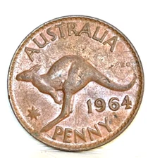 AUSTRALIA 1964 Y.  PENNY SPECTACULAR SOURCE OF COLOUR IN CHOICE UNC GEM