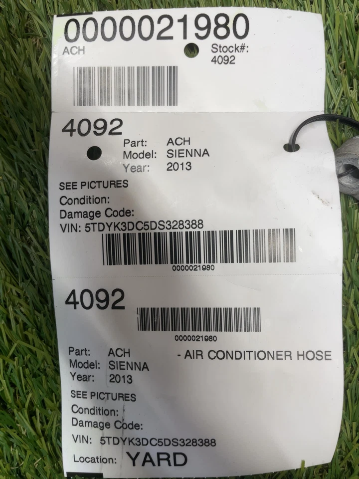 ✅ Manguera de aire acondicionado Toyota Sienna 2013 ver fotos OEM Foto 4 de 4