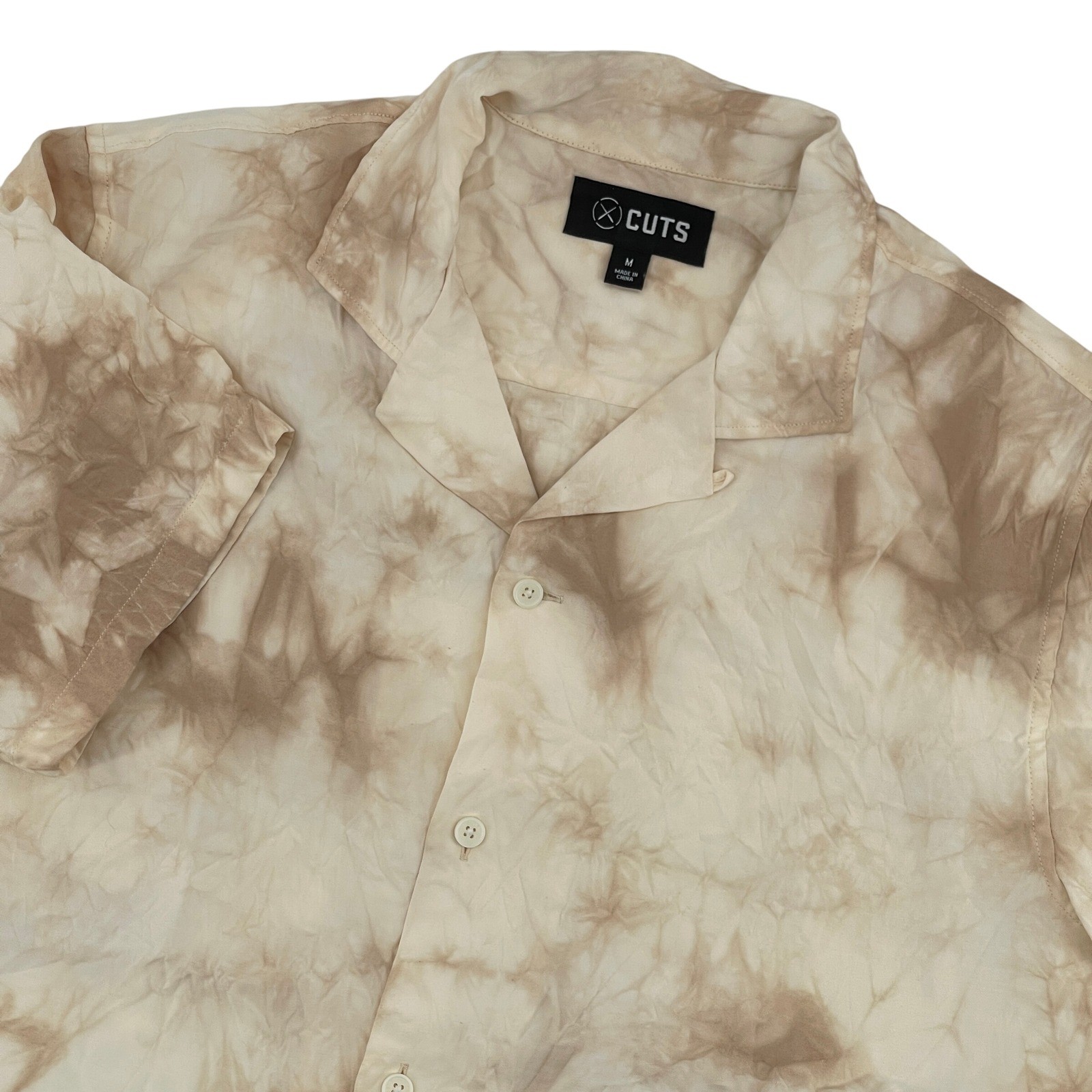 Cuts Hyperloop Tie Dye Short Sleeve Button Up Shi… - image 1