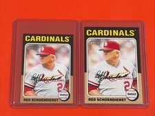 2024 Topps Heritage Red Schoendienst Mini & Base 2 Card Lot Cardinals #149