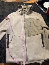 Women's Champion Full Zip Fleece Hoodie Jacket Beige Size Medium