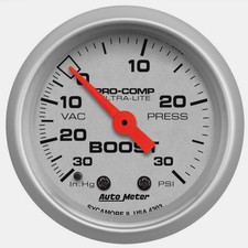 Auto Meter Ultralt Boost Gauge 2 116 30 Inhg Psi Auto Meter Ultralt Boost Gauge 2 116 30 Inhg Psi