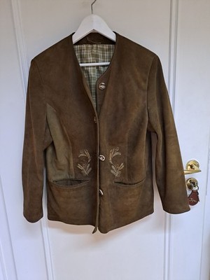 Trachtenjanker Damen Gr.40. Jagdgrün, butterweiches Leder,Walbusch