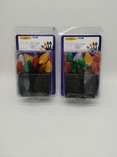 Two 15 Count LED Multi Colored Christmas Lights Battery Pack Twinkle Or Steady