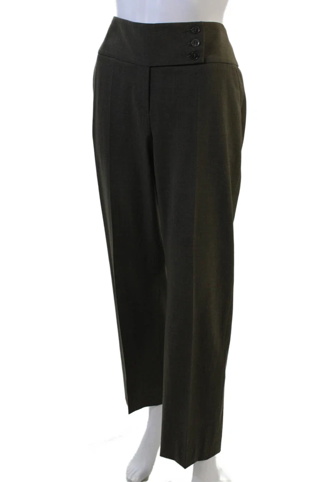 Pantalones de vestir de lana marrón para mujer Giorgio Armani talla 44 Foto 2 de 4