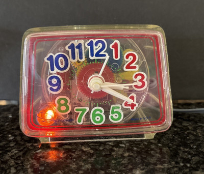 Vtg 80's Toastmaster Ingraham Alarm Clock W/ Visible Gears Tested Works