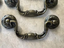 Vintage Rosette Drop Bail Drawer Pull 3.5” Center. Price Is For Each Pull.