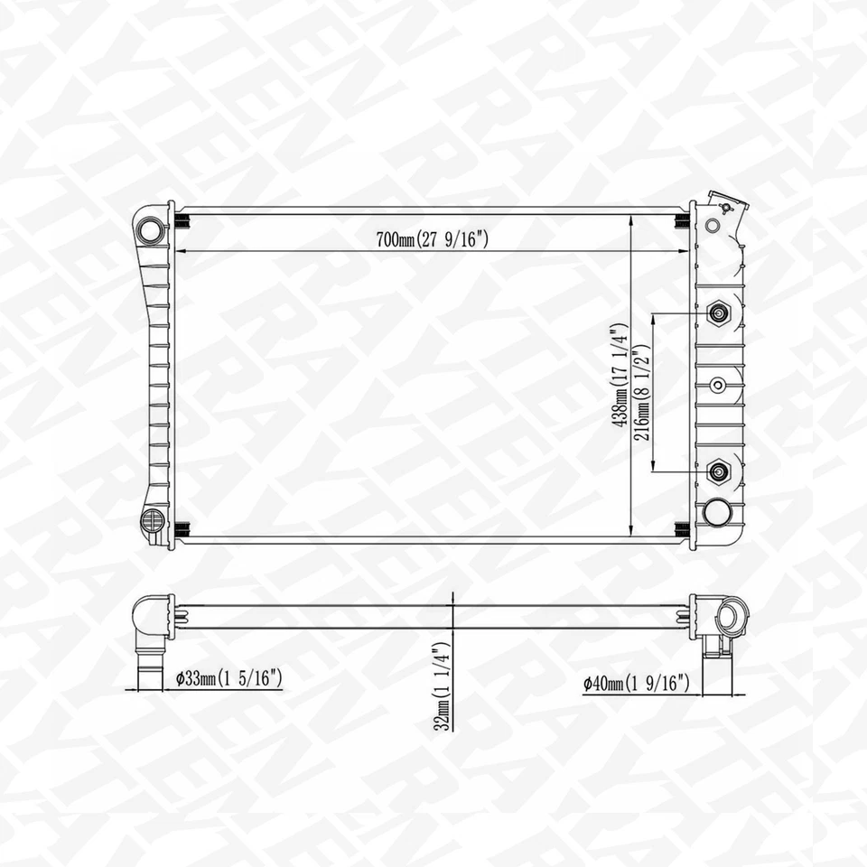 CU573 Radiator for Pontiac Firebird 1974 1975 1976 1977 1978 1979 1980 1981 Foto 2 de 4