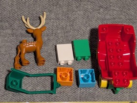 LEGO DUPLO Custom Sleigh & Reindeer Lot w/ Christmas Presents  (no Santa Figure)