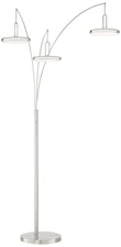 Lite Source Sailee 90" High Brushed Nickel Modern 3-Light LED Arc Lamp