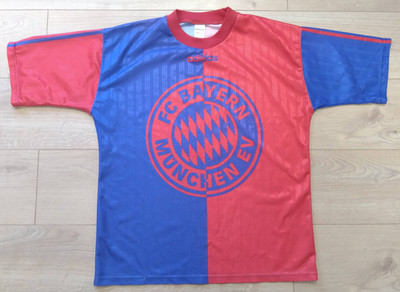 Rare Vintage FC Bayern München München Adidas Training Shirt 1995/1996 Rot Blau M