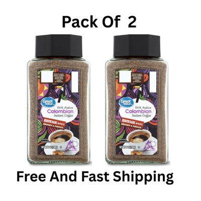 (Pack 2) Great Value 100% Arabica Colombian Instant Coffee,Medium-Dark Roast,7oz