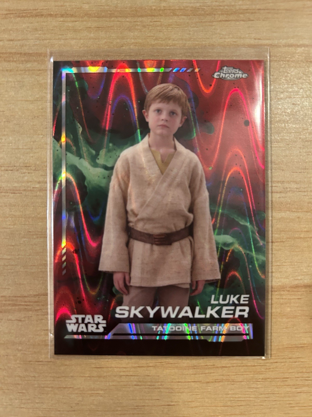 Luke Skywalker 2024 Topps Chrome Star Wars Blaster Red RayWave Refractor #70