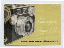 Argus C-3 Camera Users Manual 1955