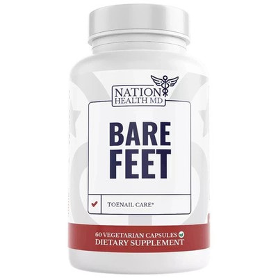 Nation Health MD Bare Feet Nail & Foot Care Supplement 60 Capsules Pack of 1