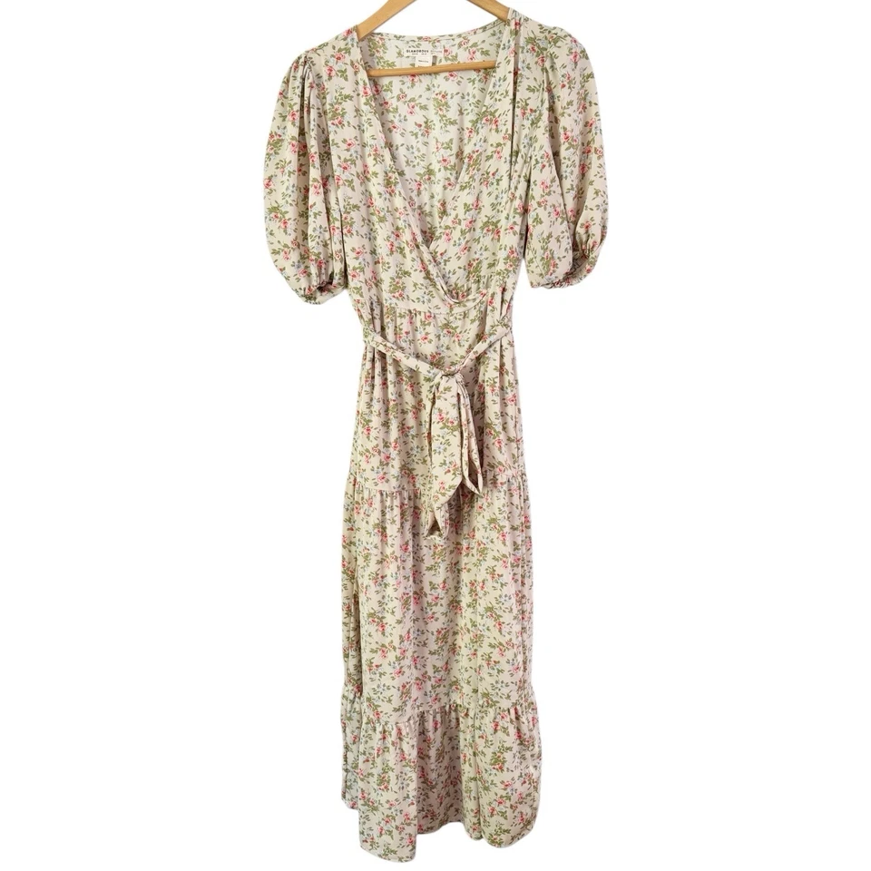 Glamorous Boom Maternity Wrap Tiered Floral Maxi Dress Size 6 Boho Romantic - Image 4 of 4