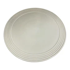 Pampered Chef Family Heritage Round Platter Glazed Stoneware Ivory USA 13.5"