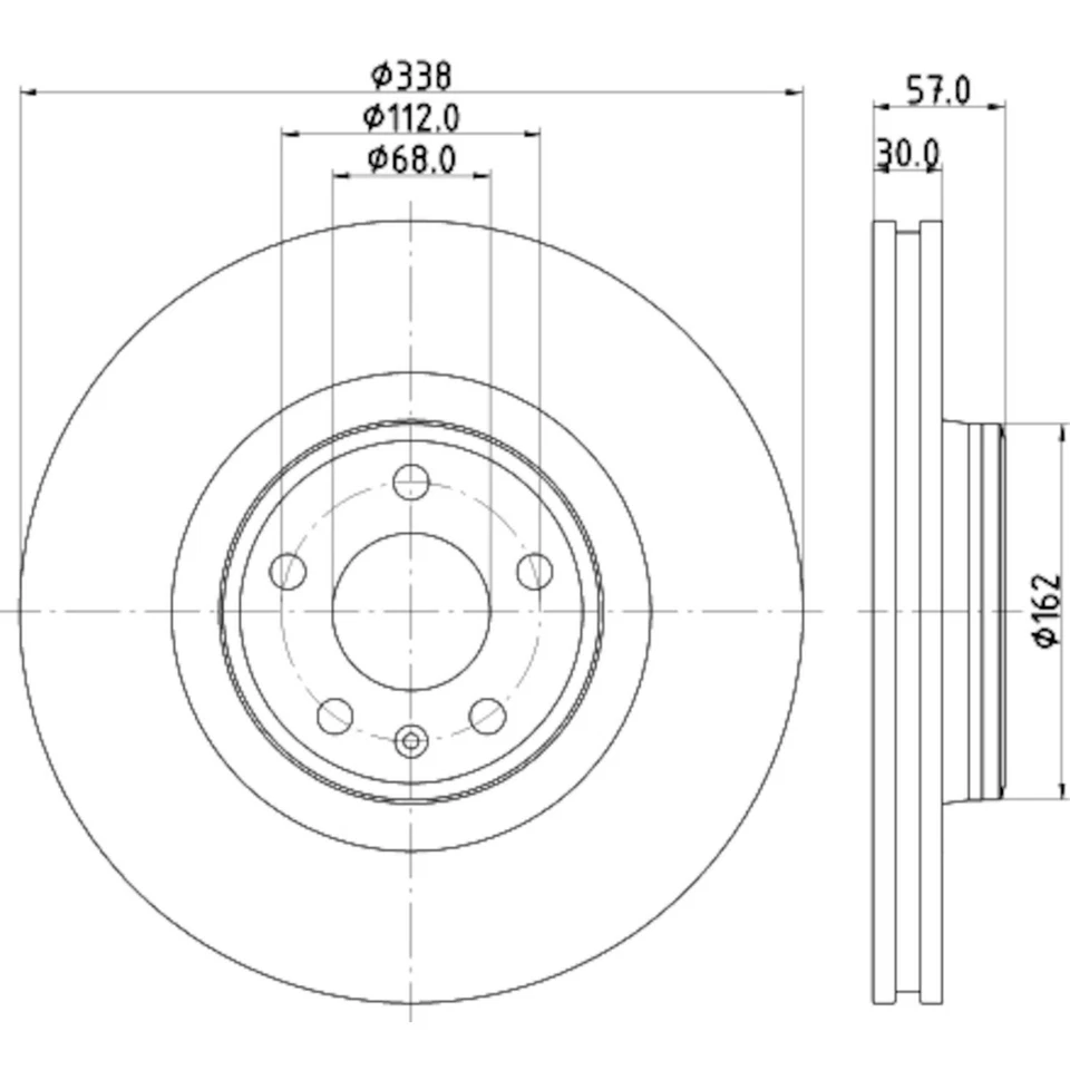 Rotor de freno de disco Hella Pagid 355125171 para modelos seleccionados de Audi 17-21 Foto 2 de 4