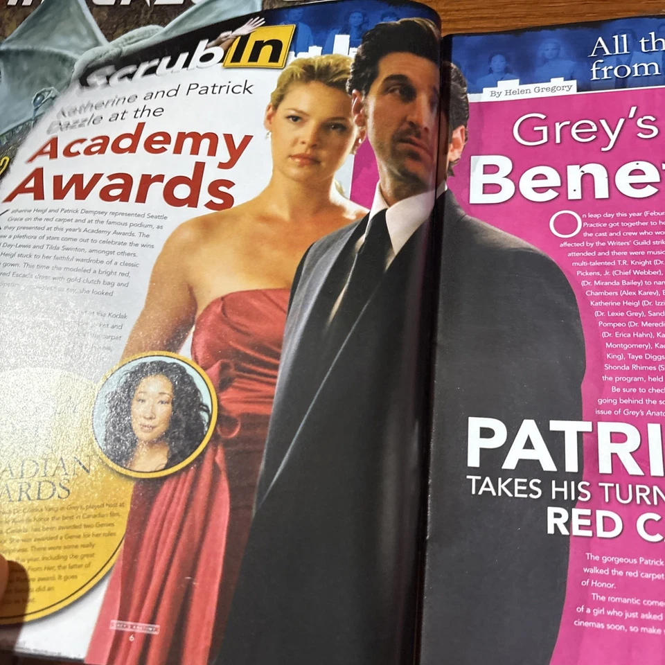VTG 2008 Grey’s Anatomy The Official Magazine 9 Katherine Heigl Kate Burton EXC - Image 4 of 4
