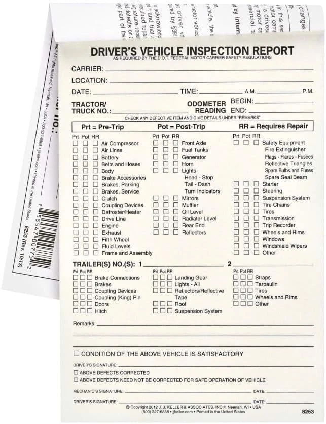 Compact 2-Ply Carbonless DVIR Report Books - 5.5" x 8.5" for Safety Compliance - Image 3 of 4